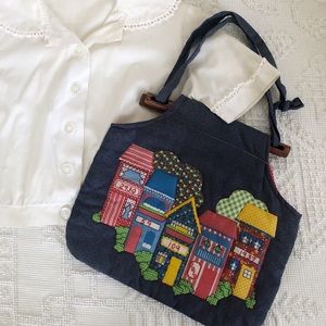 🔹SOLD🔹Handmade vintage denim & quilt purse
